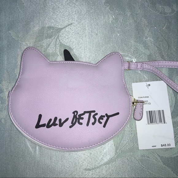 NWT Betsy Johnson Cat Unicorn Wristlet. Lavender - Picture 3 of 4